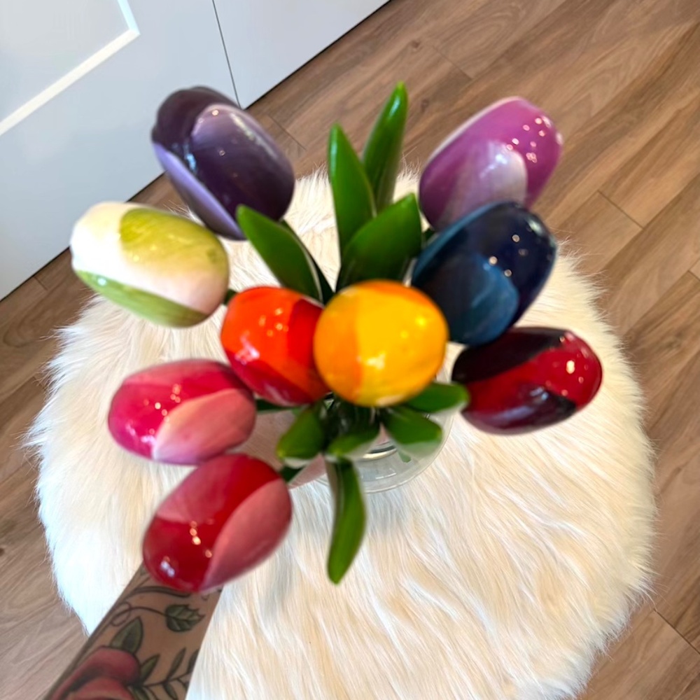 🌷Wood Tulip Bouquet from Holland! - Total 9 (NIB) - Picture 4 of 12